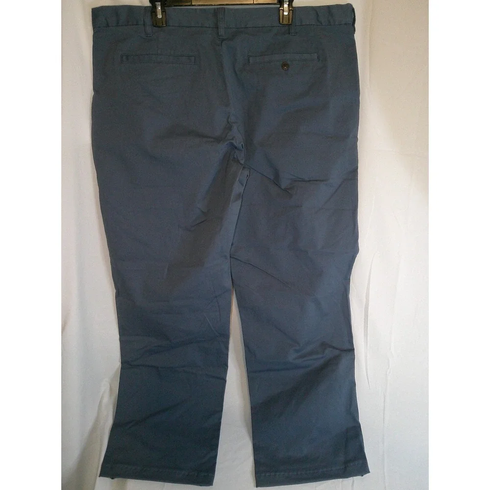 Lands End Mens 42x30 Traditional Fit Blue Gry Chino Pants Classic NWOT DISC SHIP
